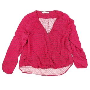 Woolrich Red Bird Raku Printed Wrap Womans Blouse Medium